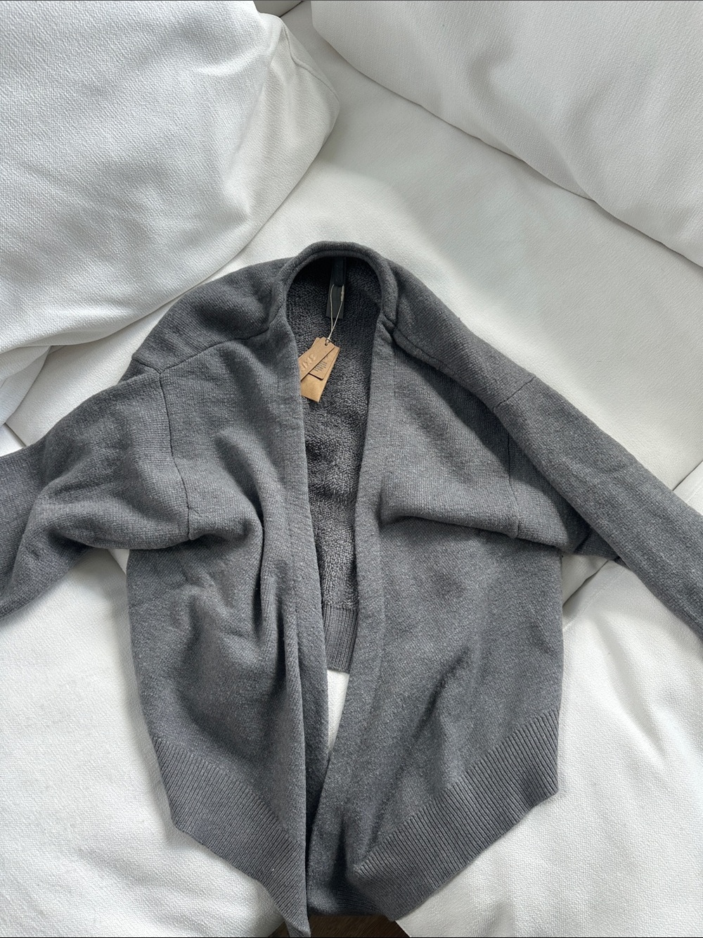 SKIMS Open-Front Charcoal Gray Drapey Cardigan